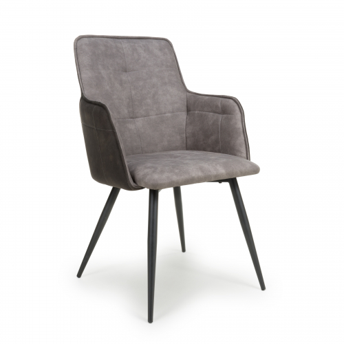 Orion Suede Effect Light Grey Dining Chair