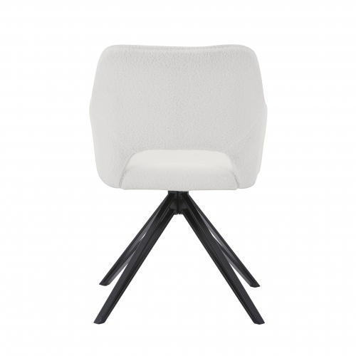Lincoln Swivel Boucle White Dining Chair