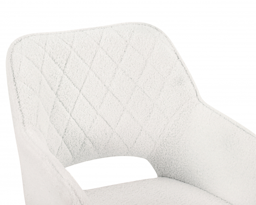 Lincoln Swivel Boucle White Dining Chair