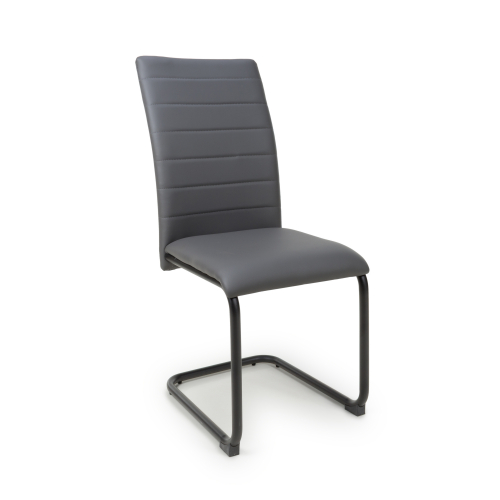 Carlisle Leather Effect Grey Dining Chair