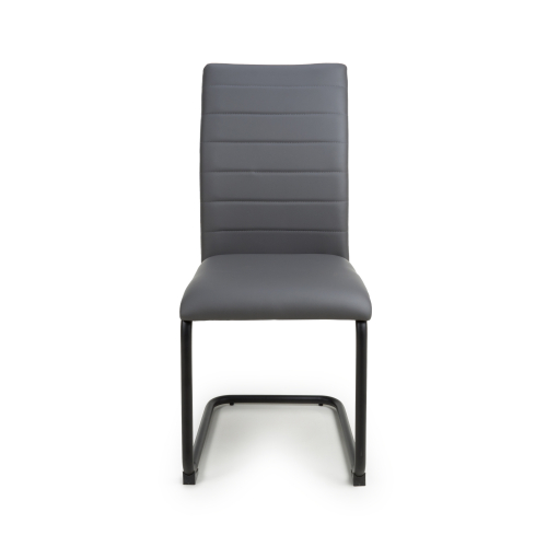 Carlisle Leather Effect Grey Dining Chair