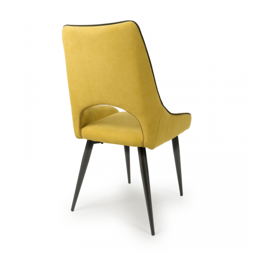 Lima Chenille Effect Yellow Dining Chair