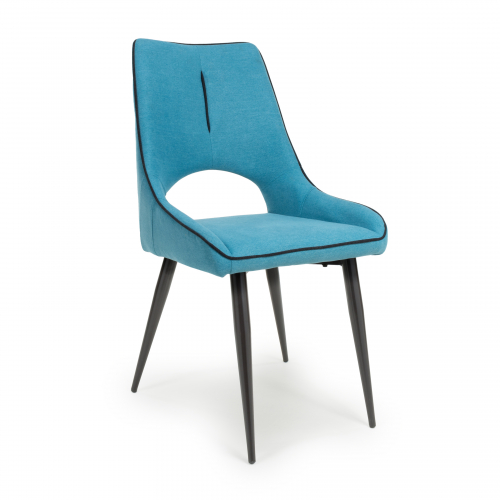 Lima Chenille Effect Blue Dining Chair