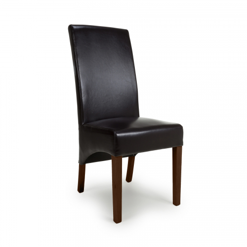 Kenton Bonded Leather Brown Dining Chair with Brown Legs