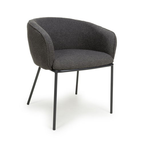 Lola Boucle Grey Dining Chair