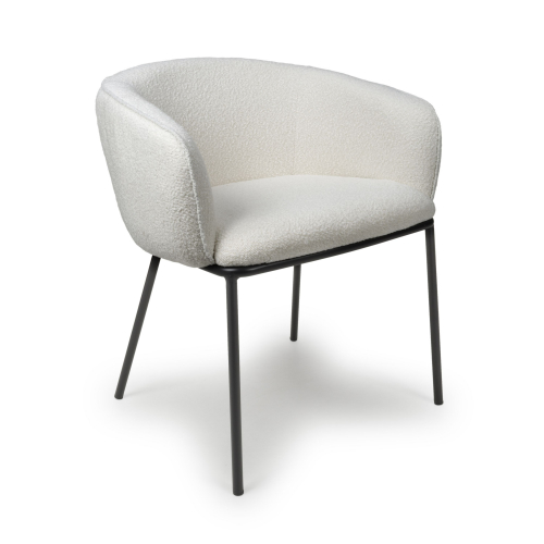 Lola Boucle White Dining Chair