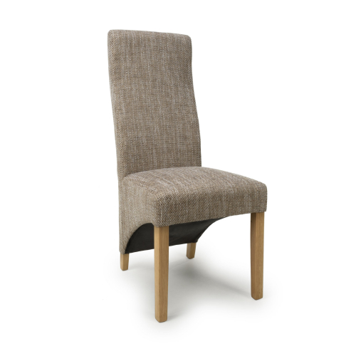 Baxter Wave Back Tweed Oatmeal Dining Chair