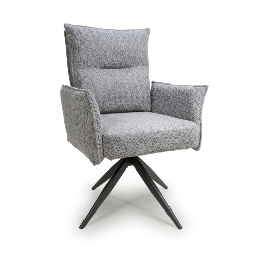 Brunswick Textured Chenille Effect Light Grey Swivel Chair