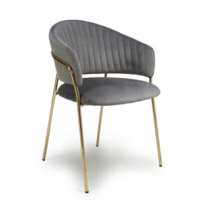 Maya Brushed Velvet Grey Dining Chair