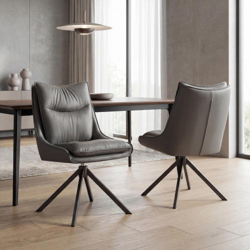 Vogue Leather Effect Grey Dining Chair