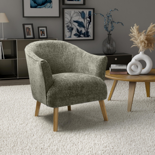 Mallory Flax Effect Green Armchair