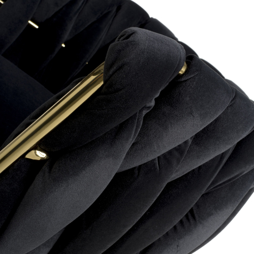 Bellaire Brushed Velvet Black Bar Stool