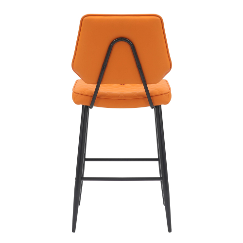 Garrick Real Leather Orange Bar Stool