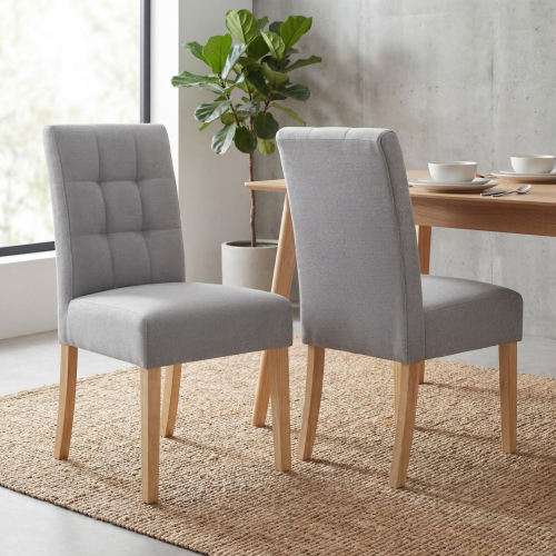 Moseley Linen Effect Silver Grey in Natural Legs