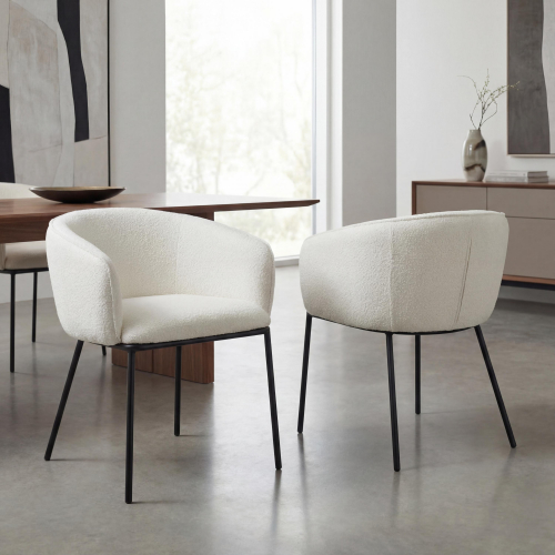 Lola Boucle White Dining Chair
