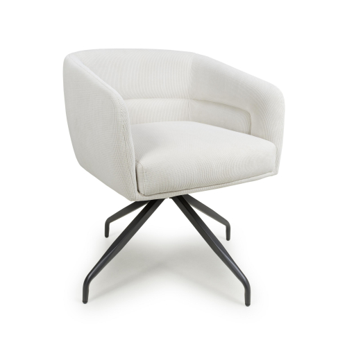Artemis Corduroy White Swivel Chair