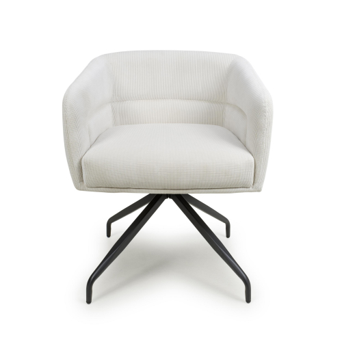 Artemis Corduroy White Swivel Chair