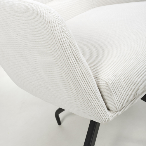 Artemis Corduroy White Swivel Chair