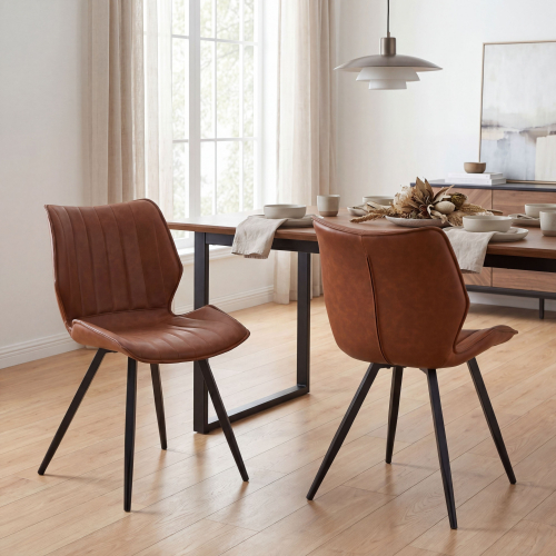 Classic Leather Effect Tuscan Tan Dining Chair