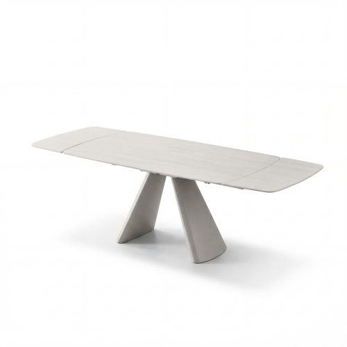 Genoa 2.4m Extending Ivory Travertine Dining Table