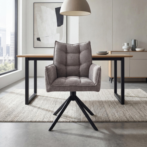Vichy Tweed Mocha Dining Chair