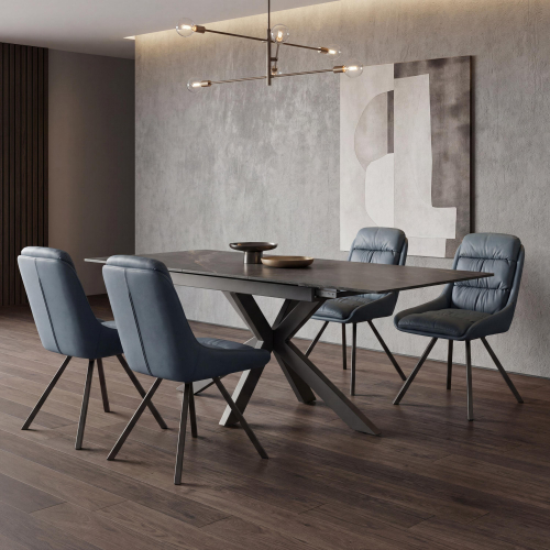 Tokyo Extender Grey & 4 Arnhem Midnight Blue Dining Set