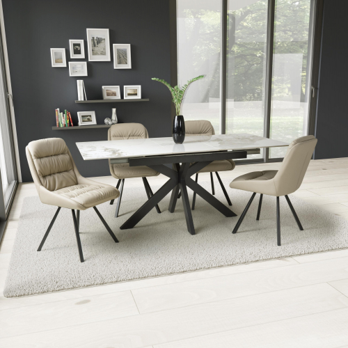 Tokyo Extender White & 4 Arnhem Mink Dining Set