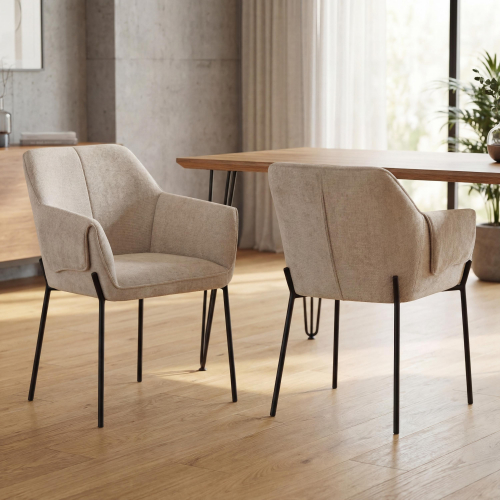 Milan Chenille Effect Natural Dining Chair