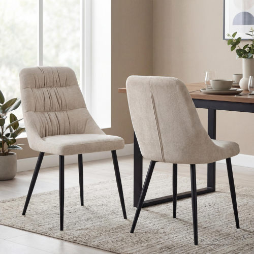 Rhodes Chenille Effect Natural Dining Chair