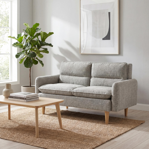 Cosy Rest Chenille Effect Natural 2 Seater Sofa