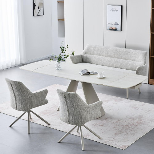 Genoa 2.4m Extending & 2 Modena Chairs & Bench Dining Set
