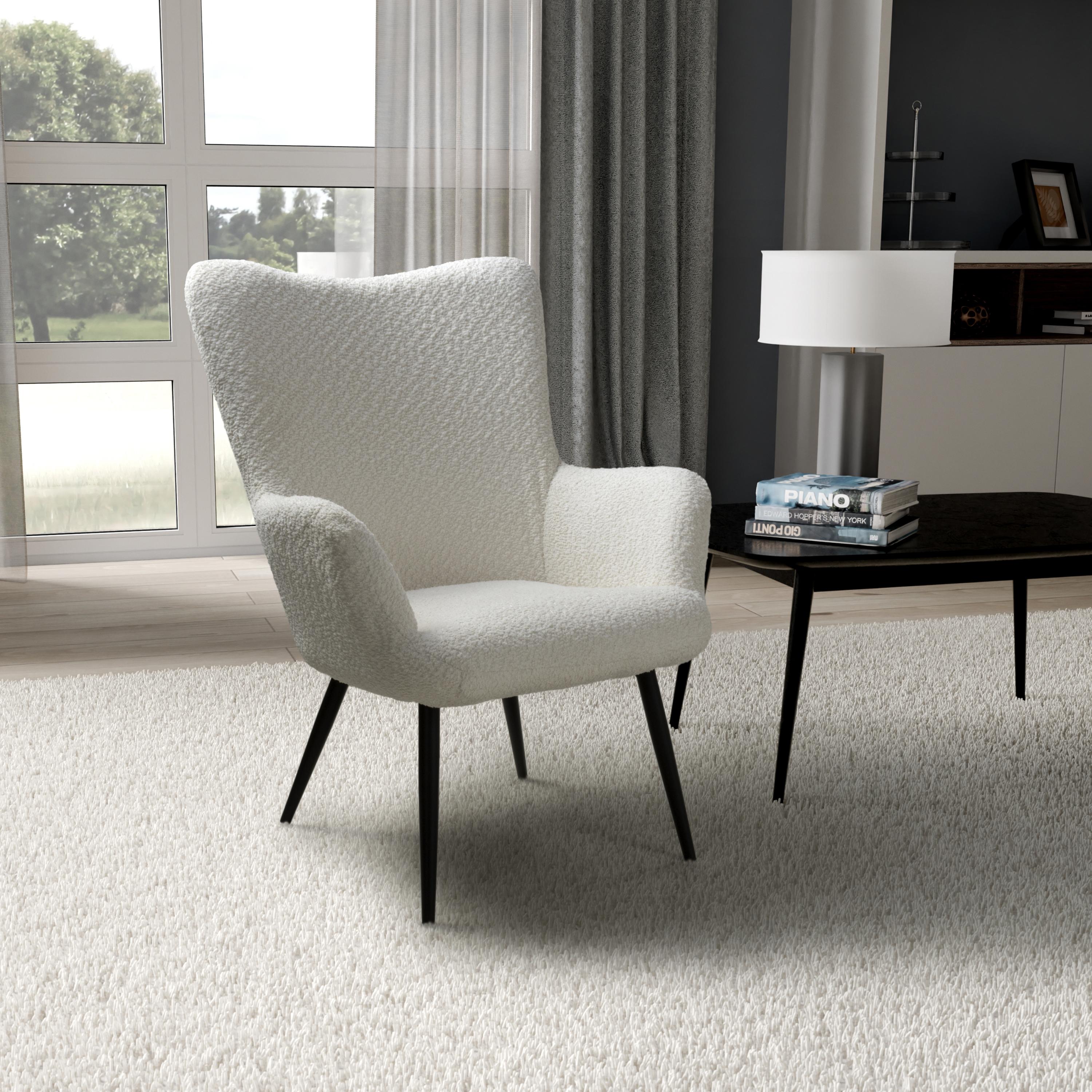 Bordeaux Textured Chenille Effect White Armchair