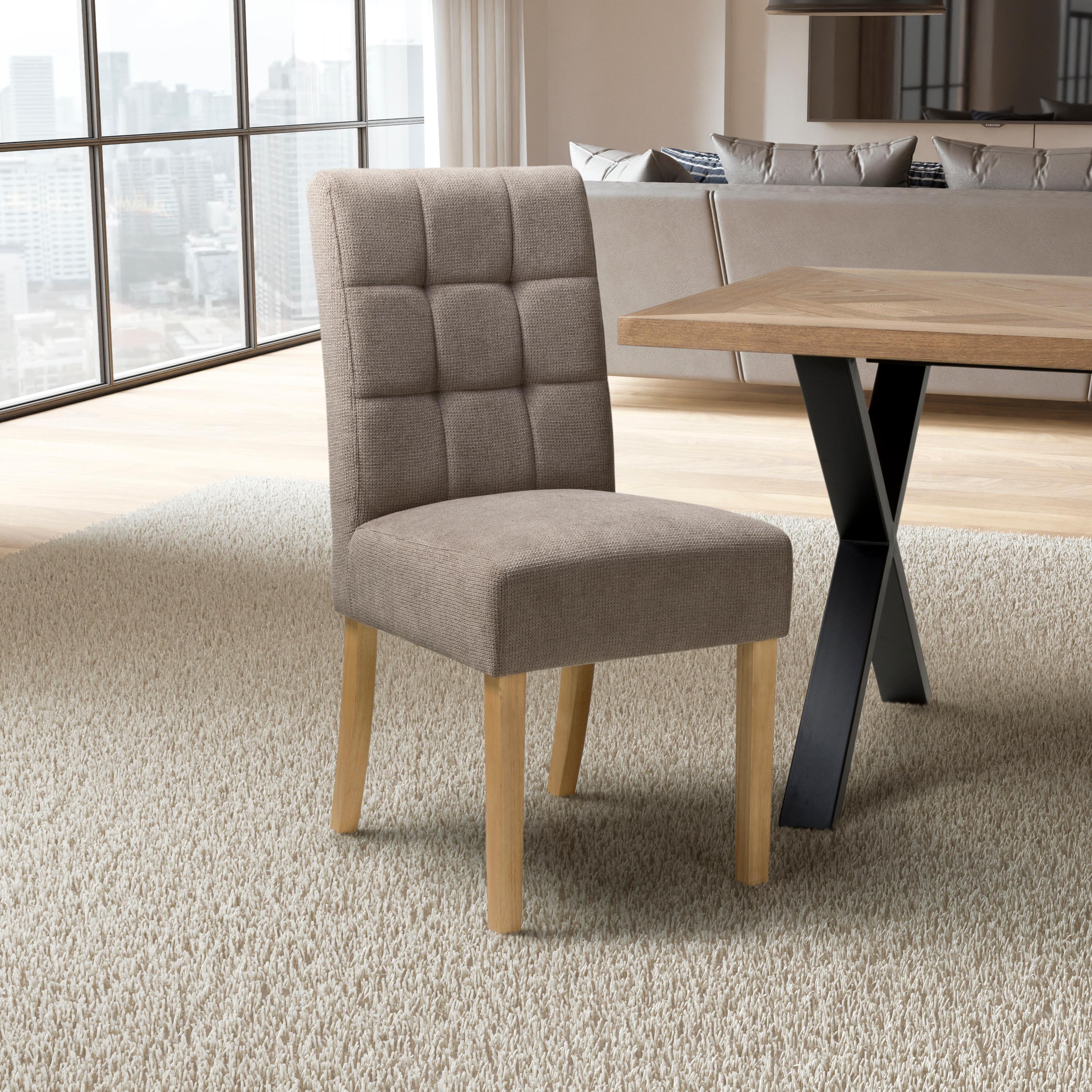 Moseley Flax Effect Light Brown Dining Chair in Natural Legs