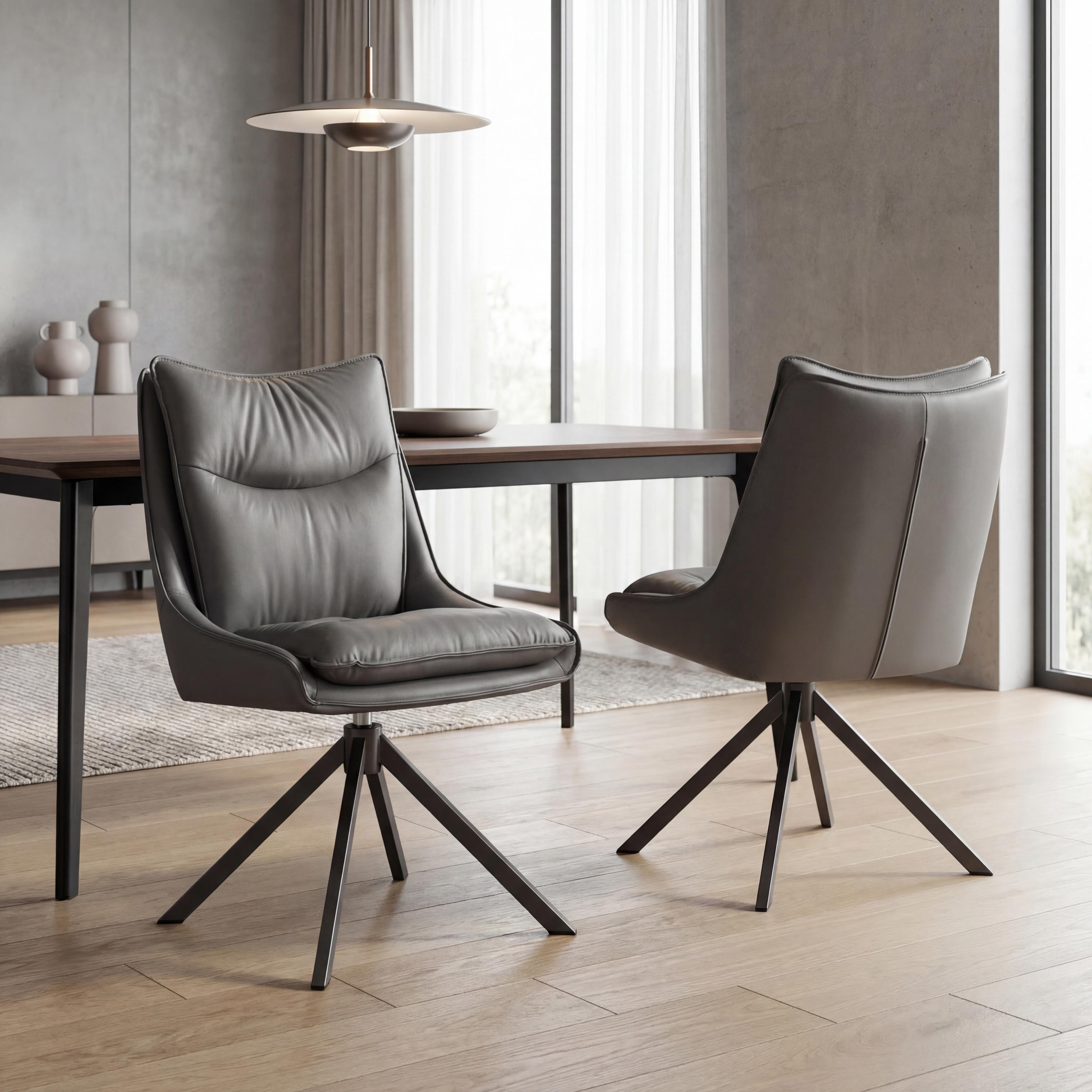 Vogue Leather Effect Grey Dining Chair