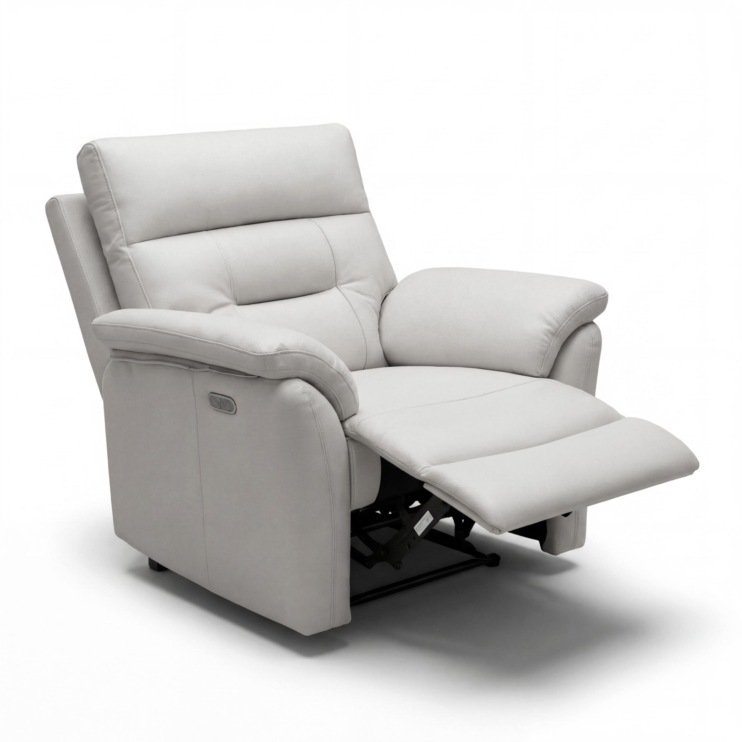 Salerno Leather Effect Light Grey Electric Recliner