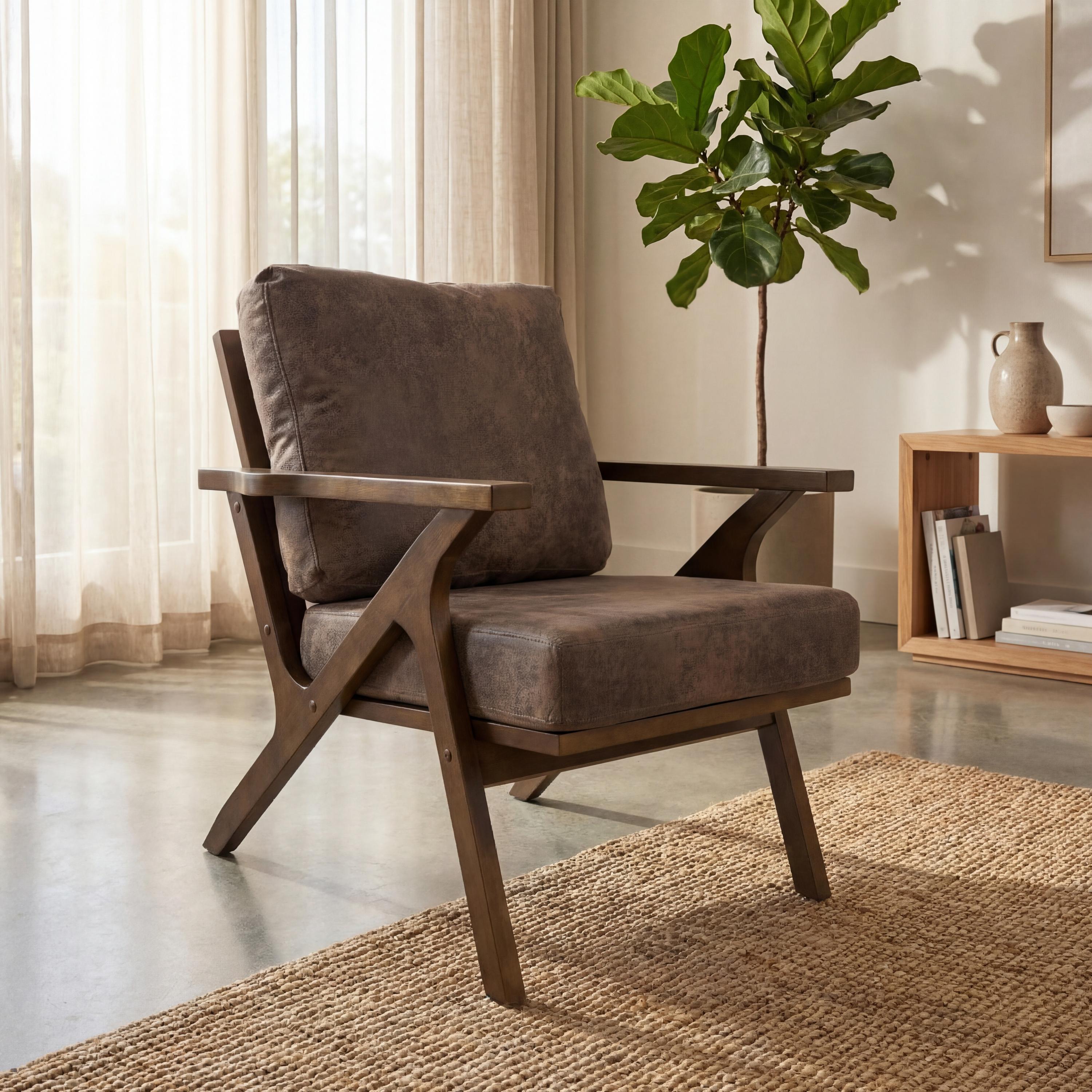 Hampton Suede Effect Brown Accent Chair