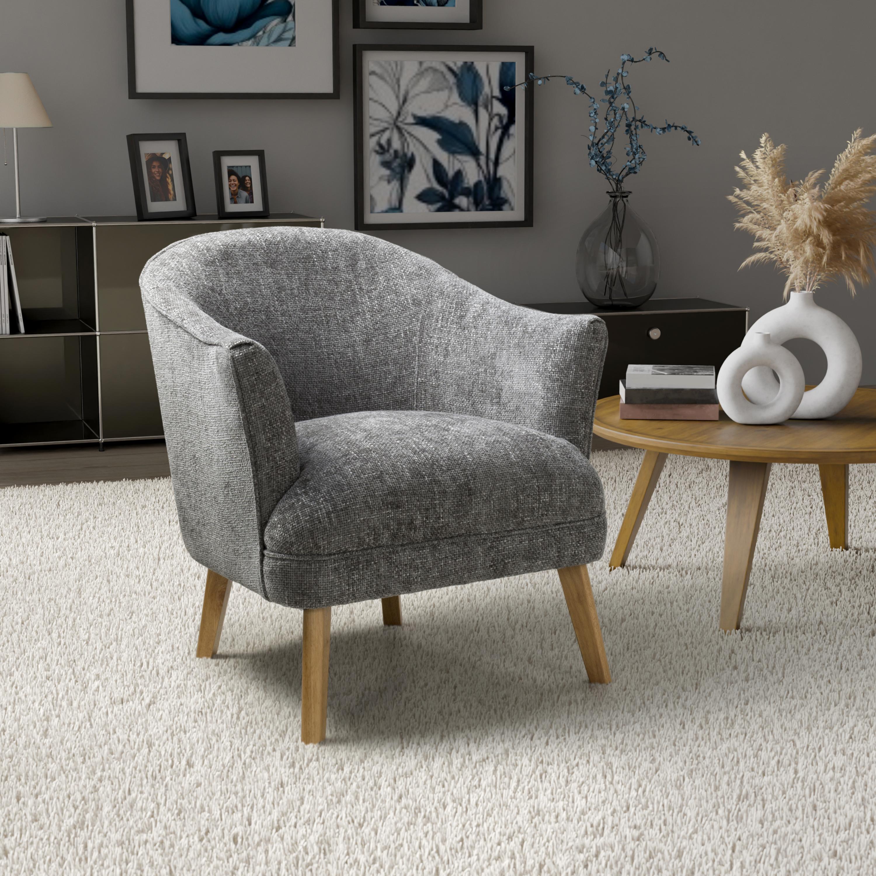 Mallory Flax Effect Grey Armchair