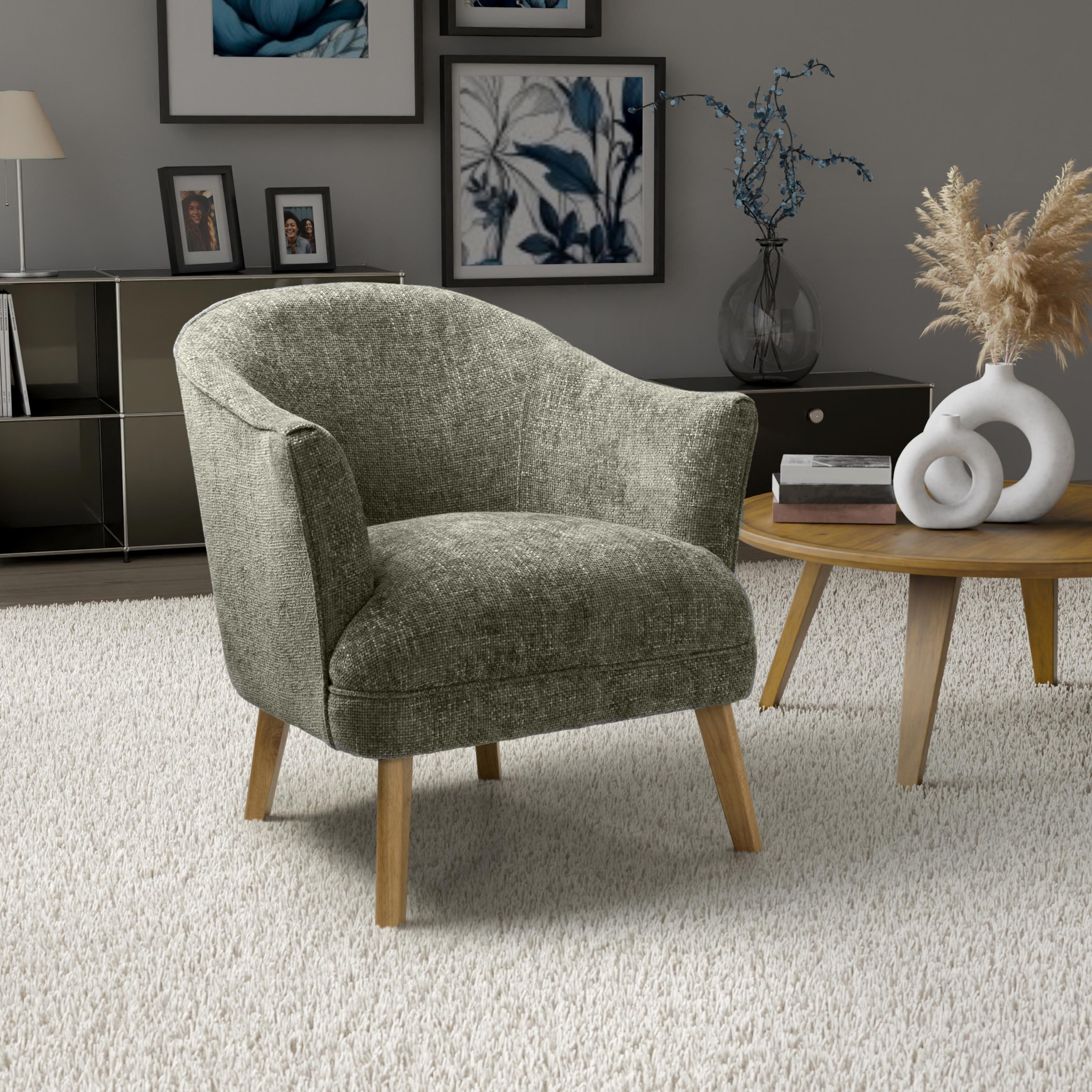 Mallory Flax Effect Green Armchair