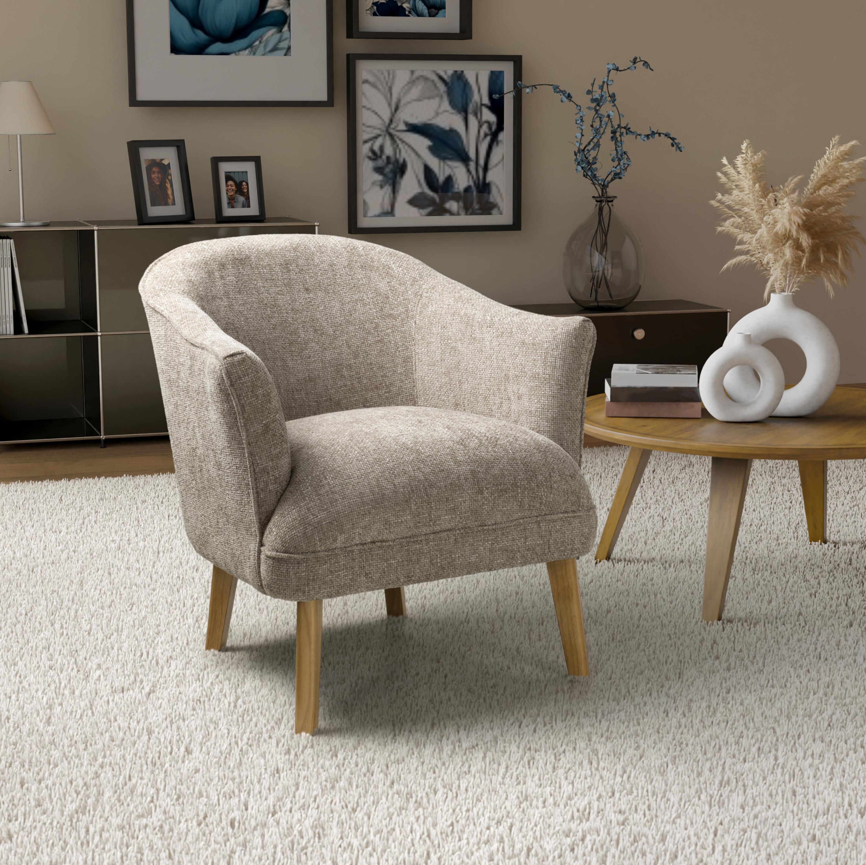 Mallory Flax Effect Natural Armchair