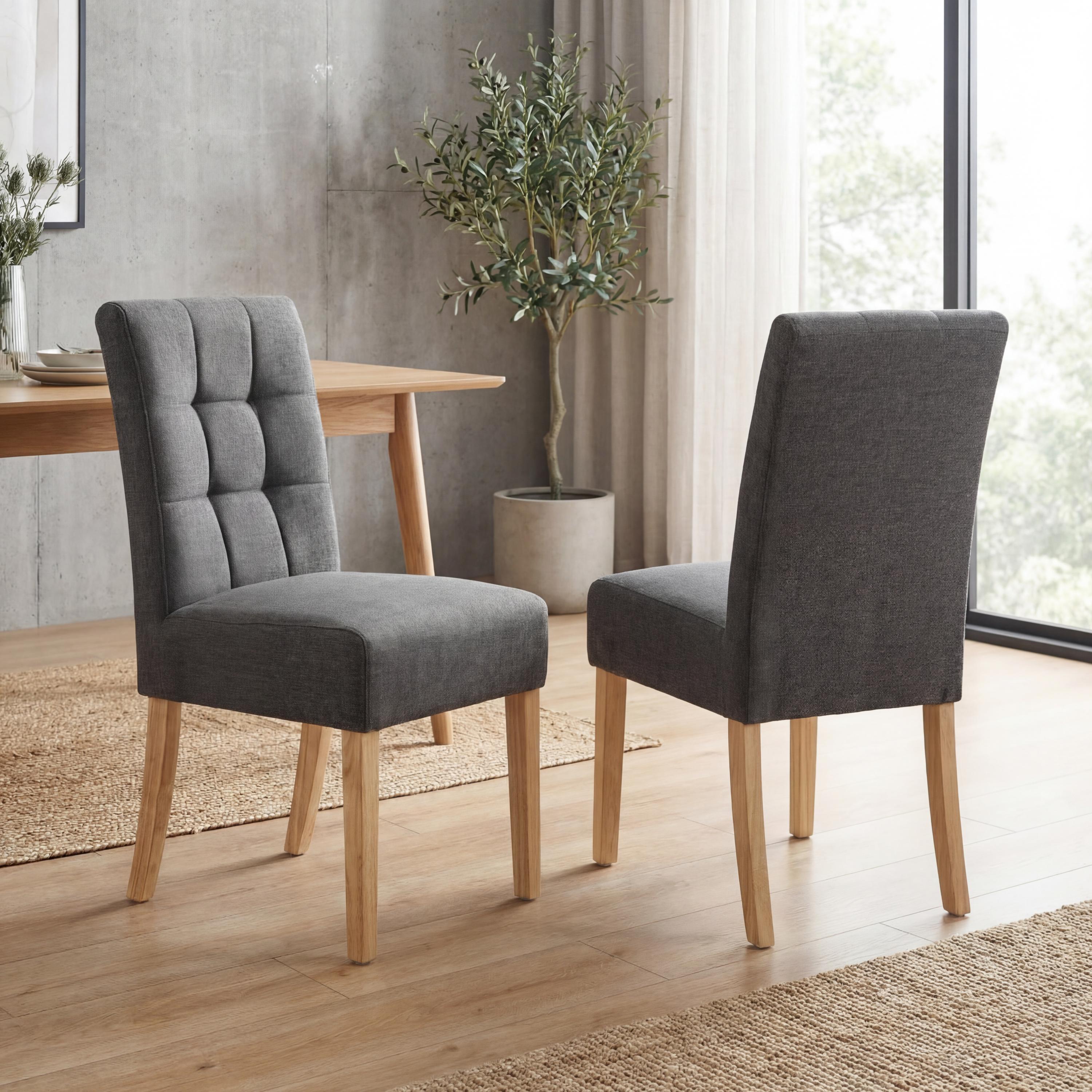 Moseley Linen Effect Steel Grey in Natural Legs
