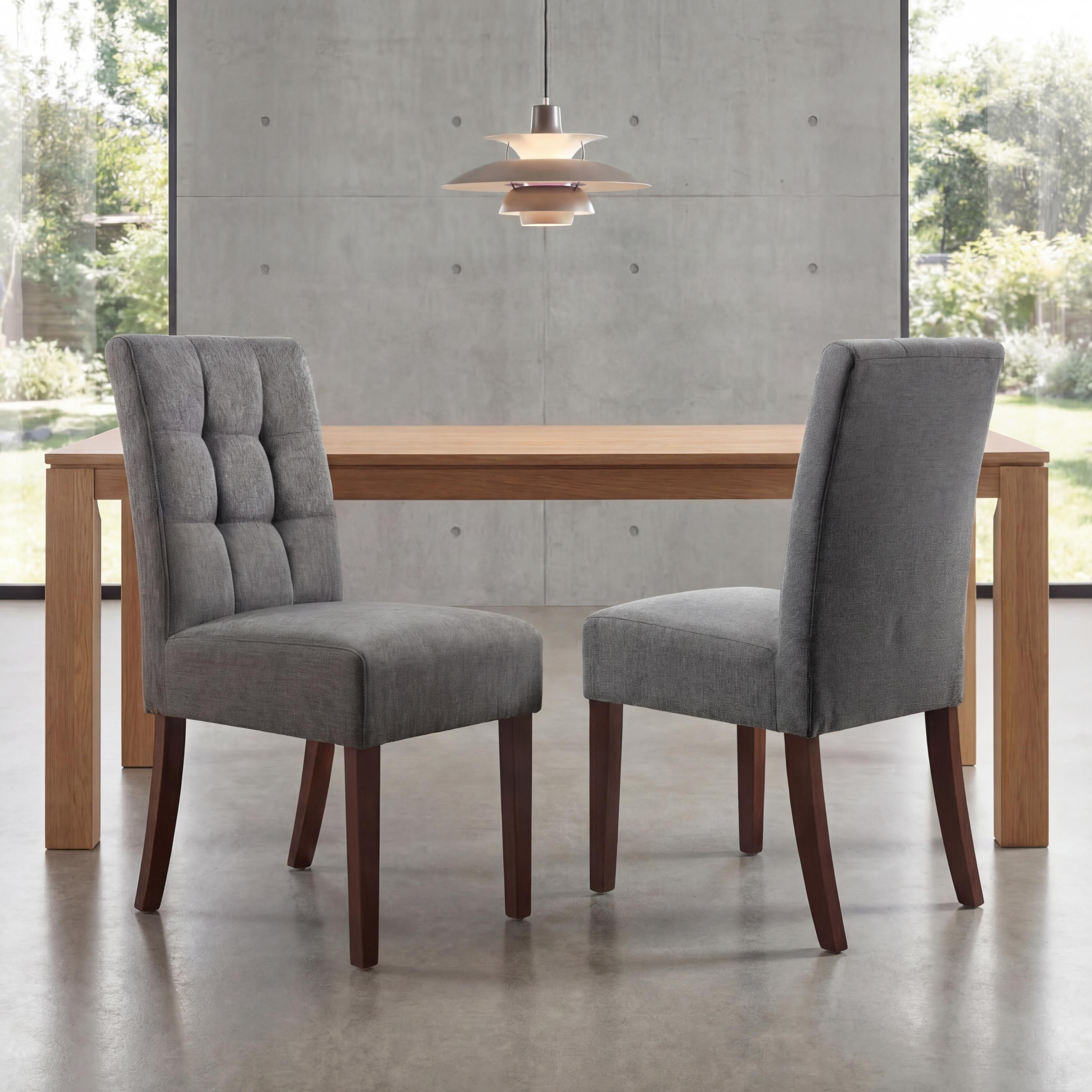 Moseley Linen Effect Steel Grey in Walnut Legs