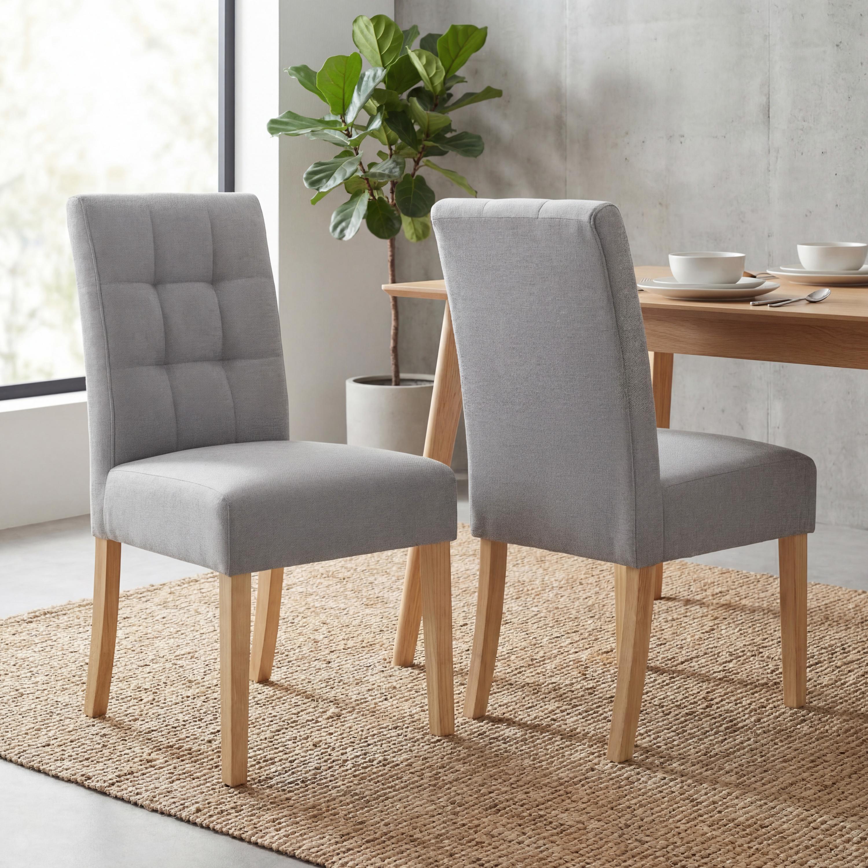 Moseley Linen Effect Silver Grey in Natural Legs