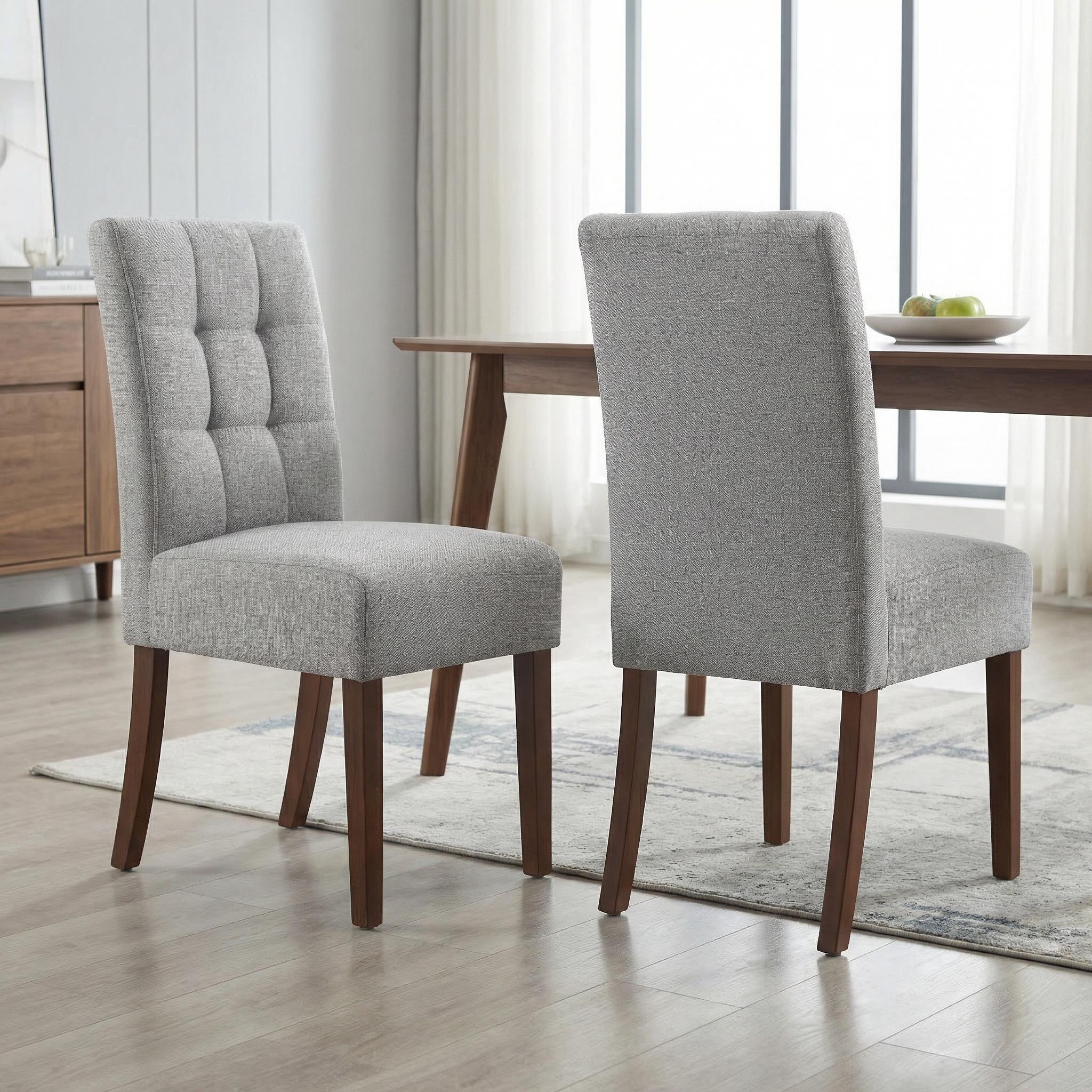 Moseley Linen Effect Silver Grey in Walnut Legs