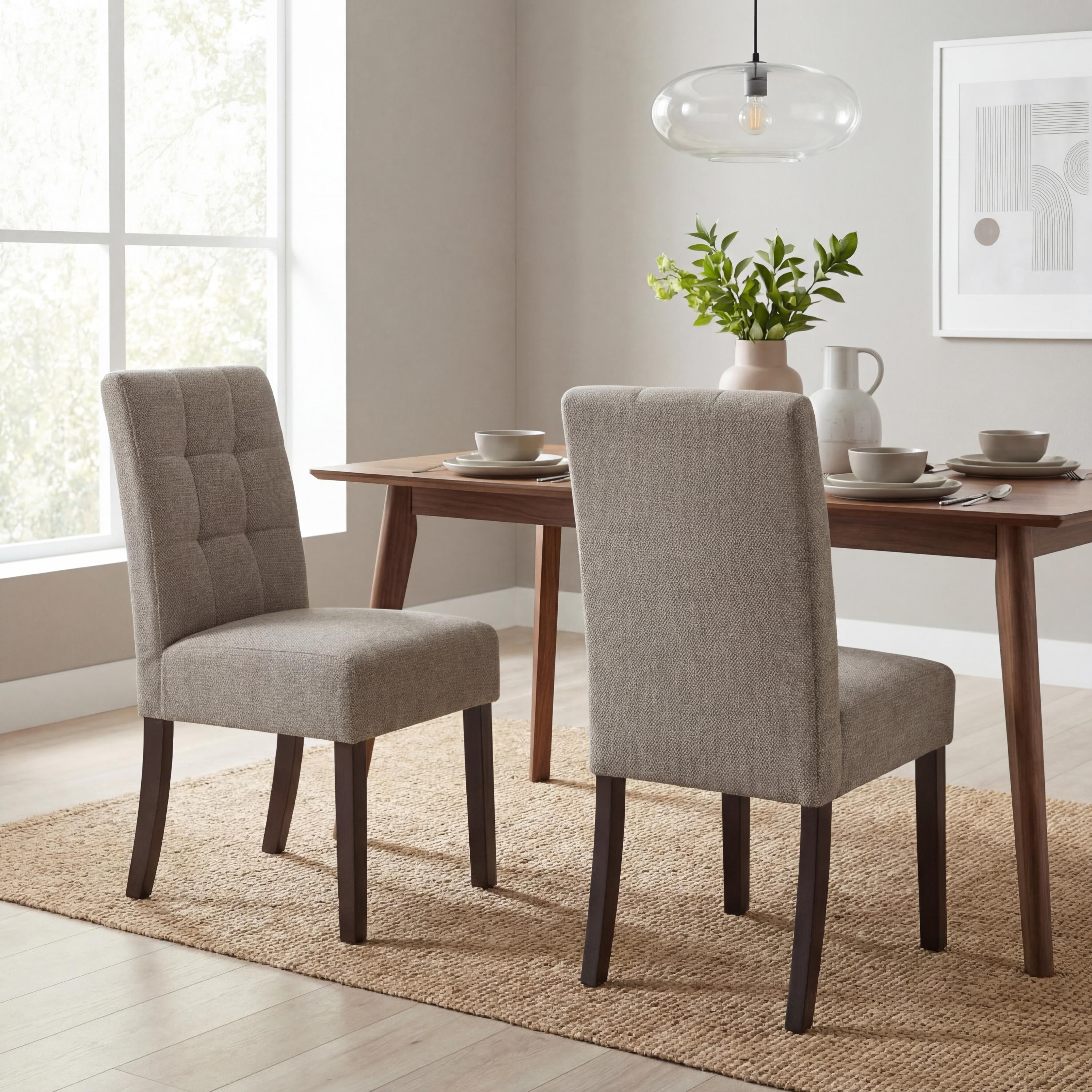 Moseley Weave Mocha Dining Chair in Walnut Legs