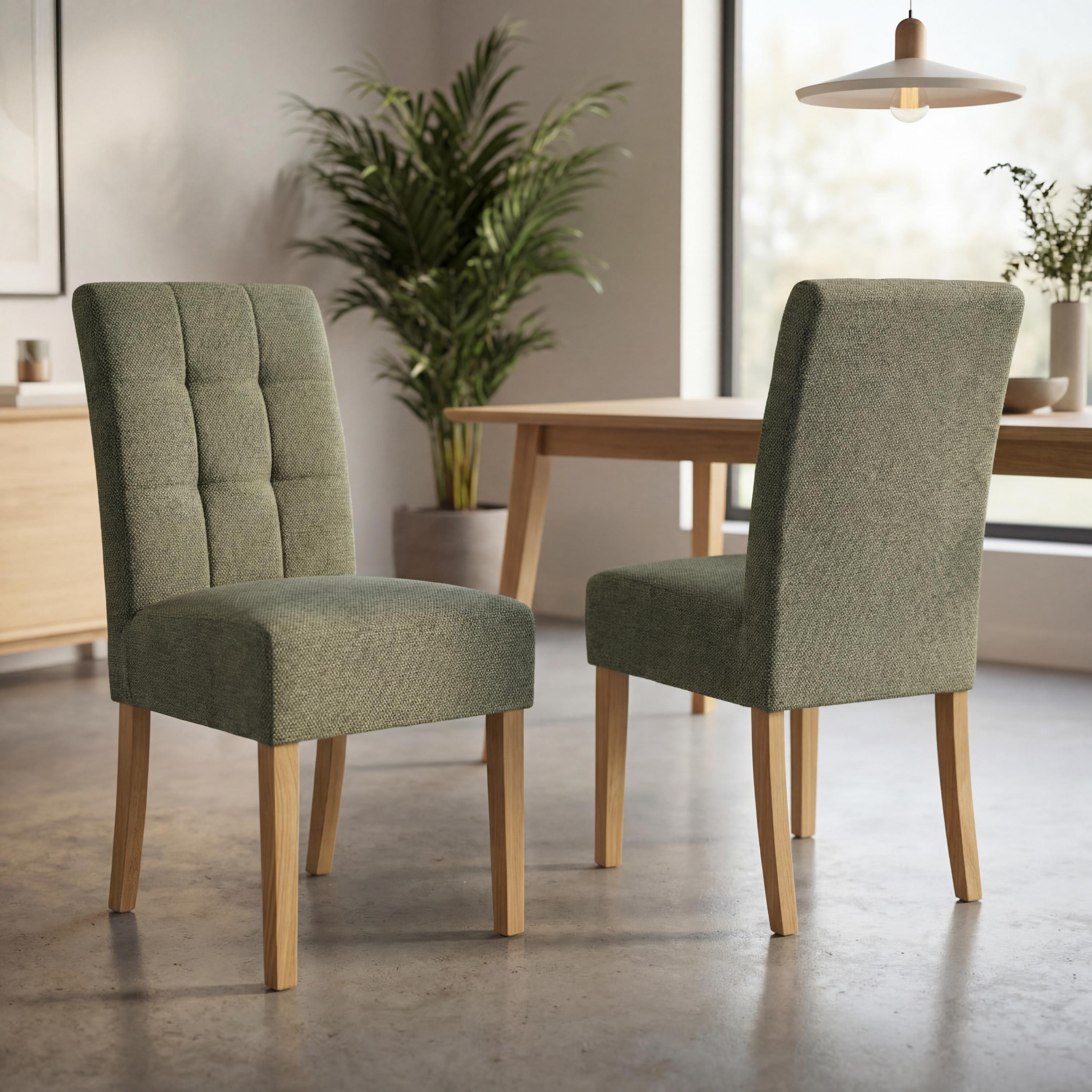 Moseley Weave Green Dining Chair in Natural Legs