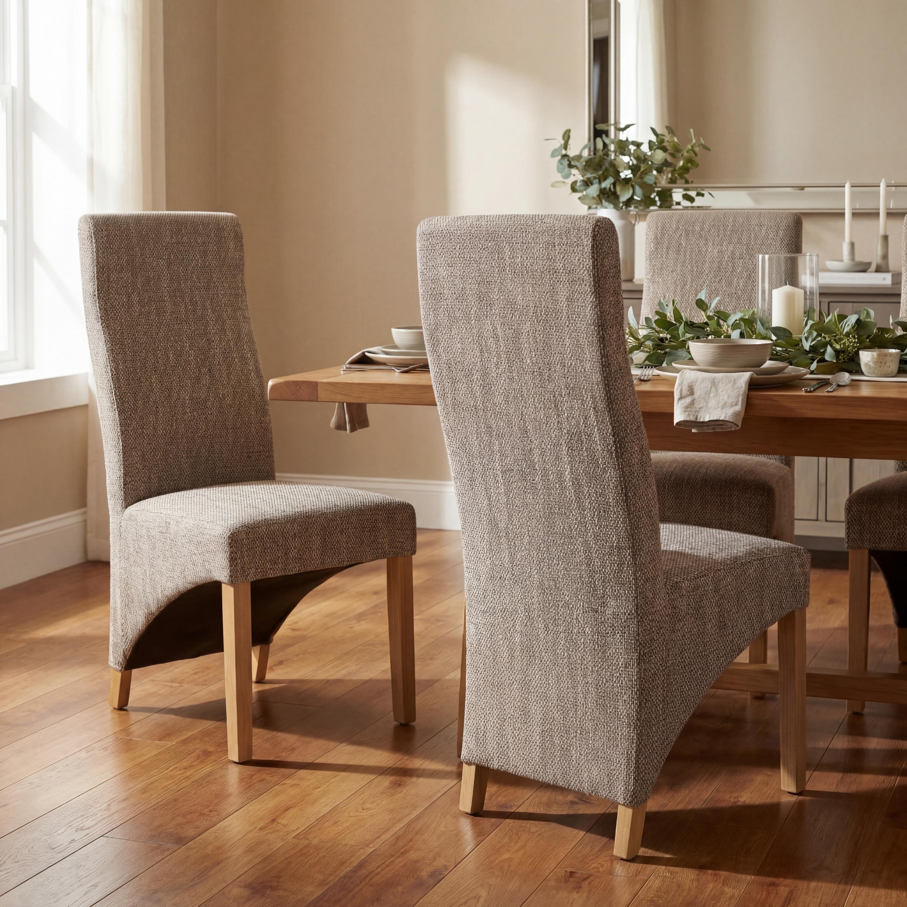 Baxter Wave Back Tweed Oatmeal Dining Chair