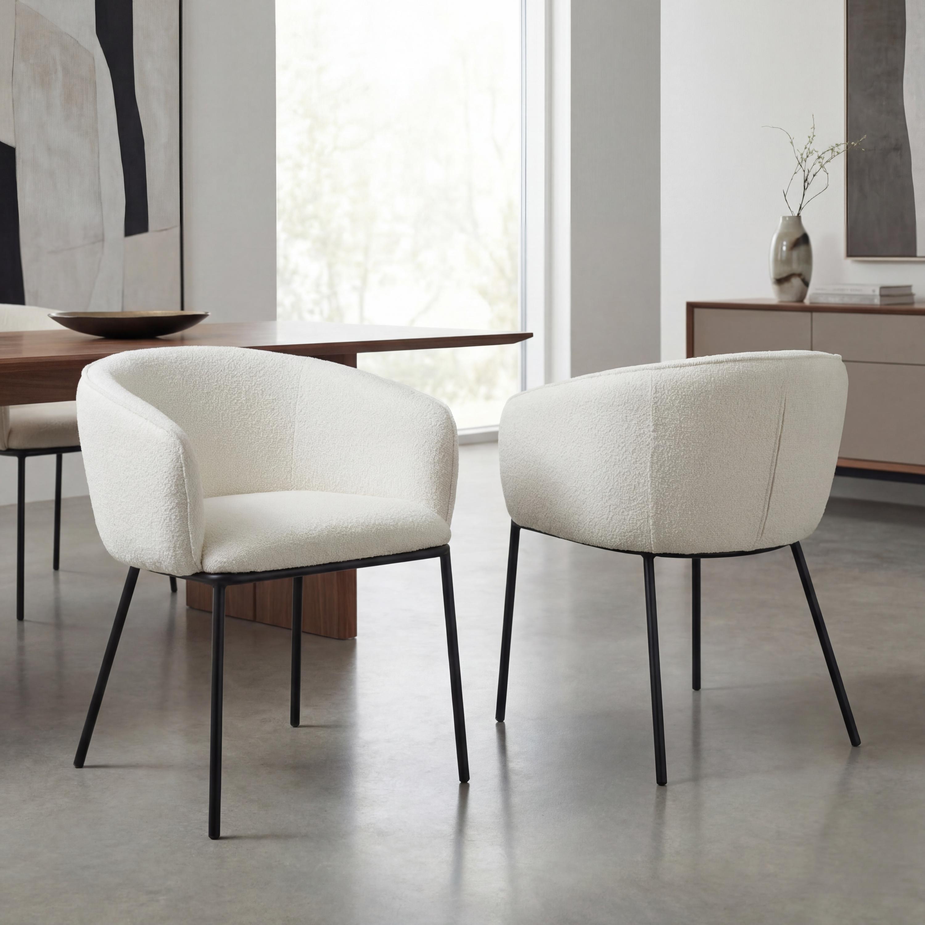 Lola Boucle White Dining Chair