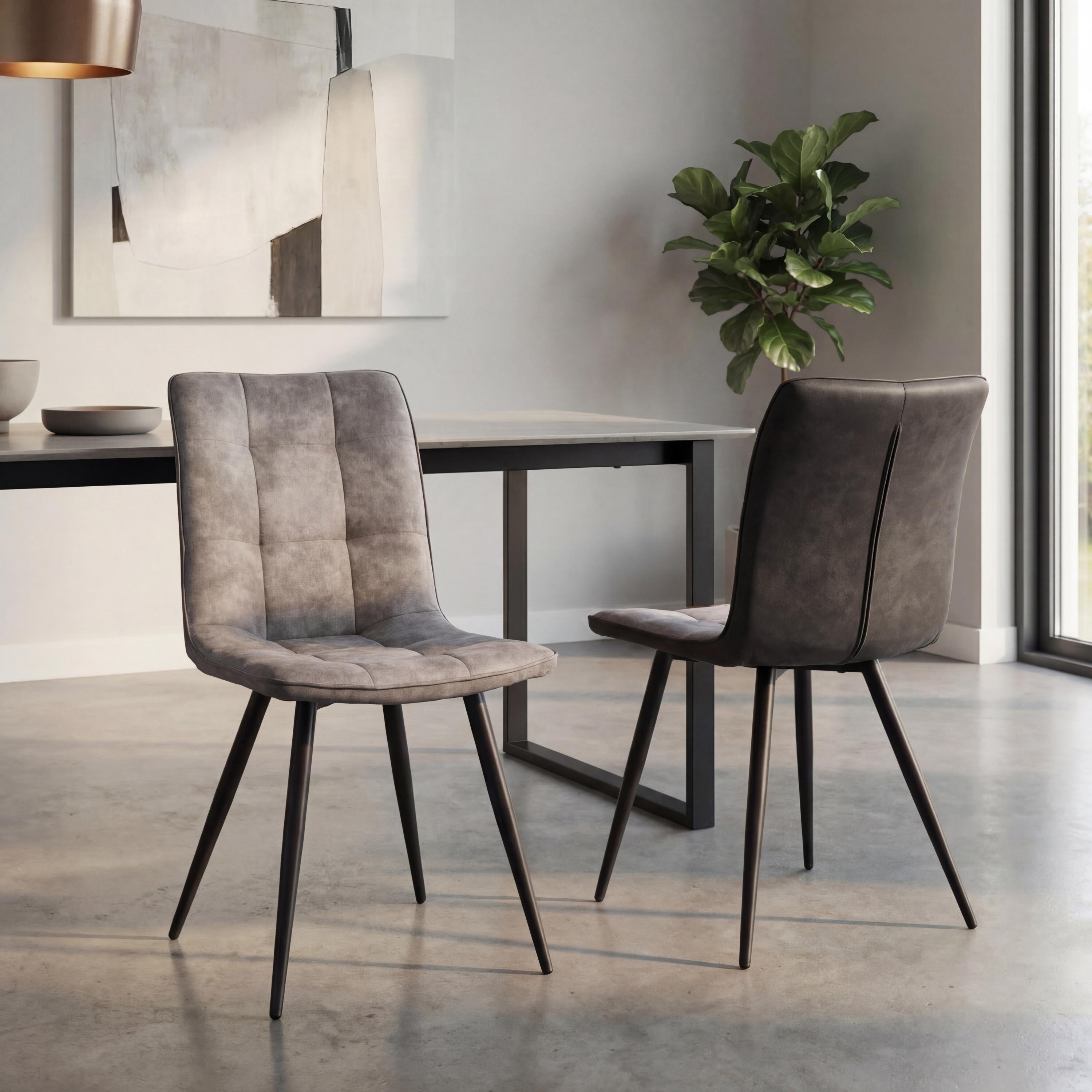 Rodeo Suede Effect Light Grey Dining Chair