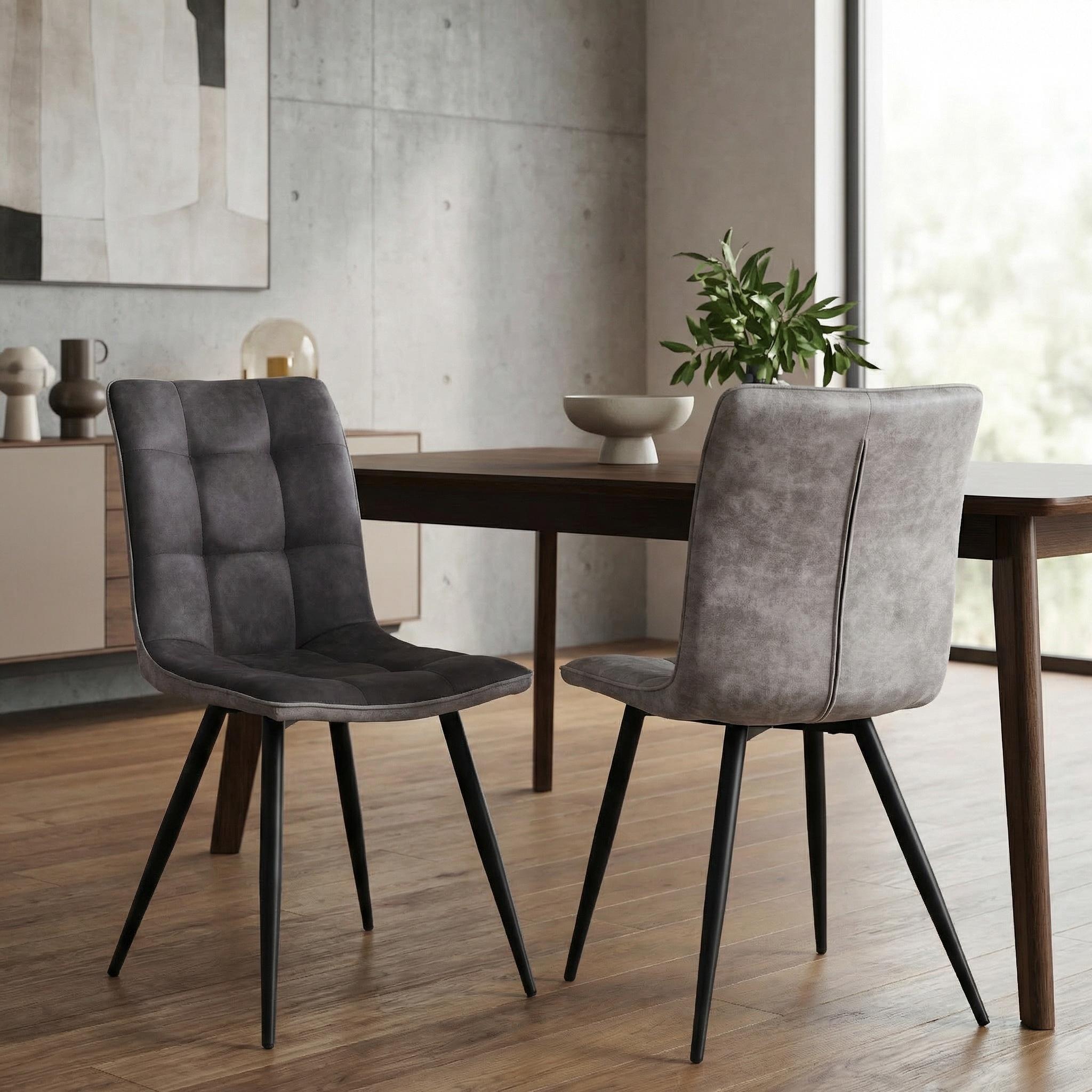 Rodeo Suede Effect Dark Grey Dining Chair