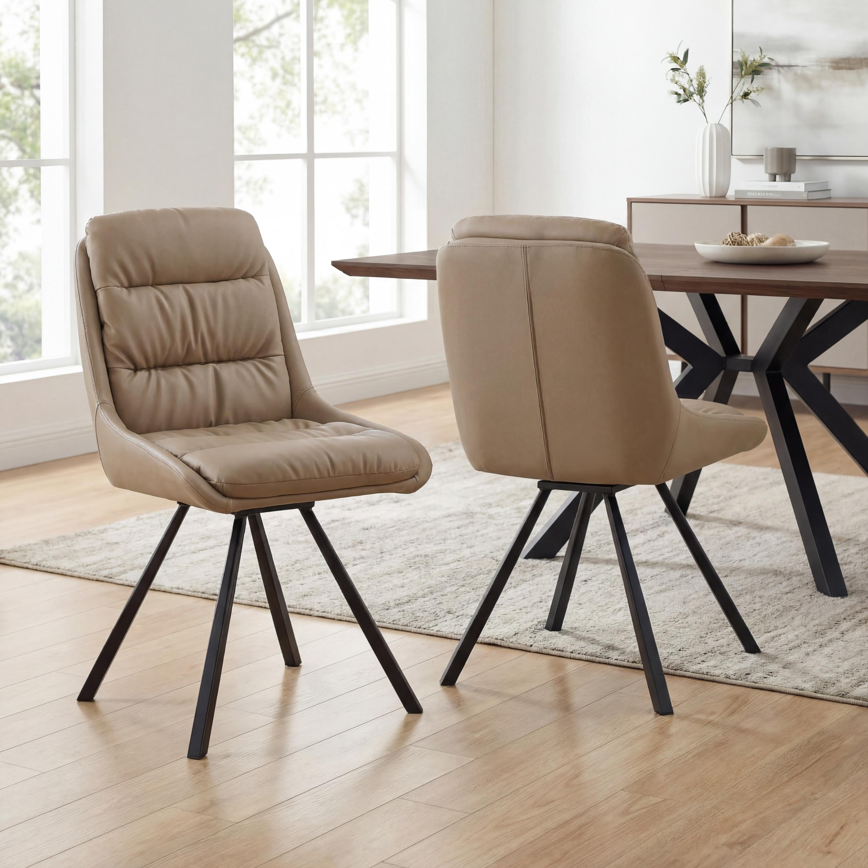 Arnhem Leather Effect Mink Dining Chair